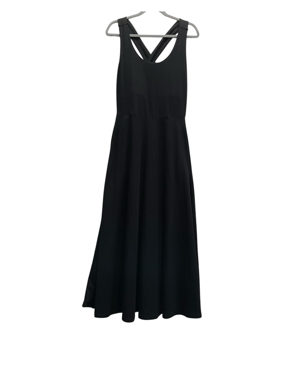 Pact Fit and Flare Open Back Maxi Dress Made w/Organic Cotton Size L Minimalist